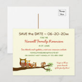 Family Tree Reunion Party Save the Date Briefkaart (Voorkant / Achterkant)
