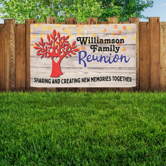 Family Tree Reunion Rustic Summer BBQ Party Spandoek
