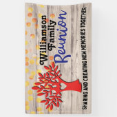 Family Tree Reunion Rustic Summer BBQ Party Spandoek (Verticaal)