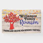 Family Tree Reunion Rustic Summer BBQ Party Spandoek (Horizontaal)