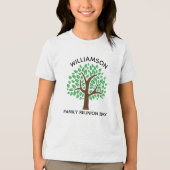 Family Tree Schattigee aangepaste reünie partij Ki Tri-Blend Shirt (Voorkant)