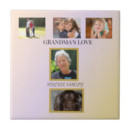 Family Tribute with Pet Photo Tegeltje