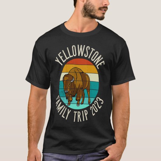 Family Trip 2023 Bison  Yellowstone T-shirt (Voorkant)