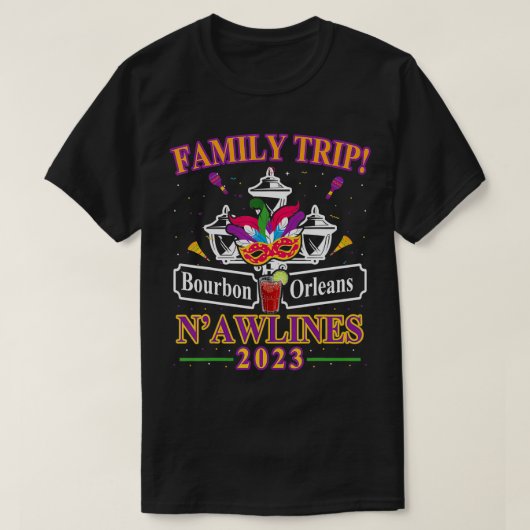 Family Trip 2023 New Orleans Vacation Birthday Par T-shirt (Design voorkant)