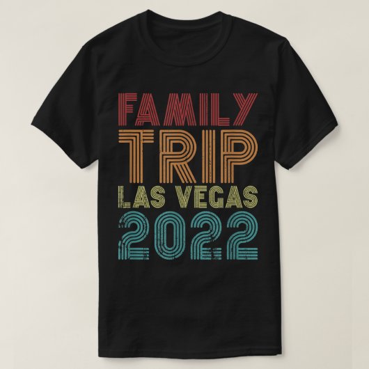 Family Trip Las Vegas 2022 Vacation Matching Vinta T-shirt (Design voorkant)
