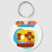 Family Tropical Beach Vacation Souvenir Sleutelhanger (Voorkant)