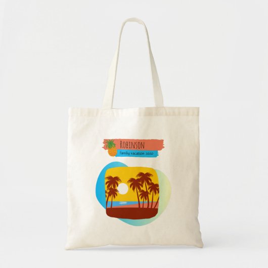 Family Tropical Vacation Souvenir Tote Bag (Voorkant)