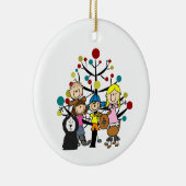 Family Two Dogs with Tree Keramisch Ornament (Rechts)