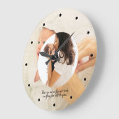 Family Two Photo Collage Simple Round Lijst Grote Klok (Hoek)