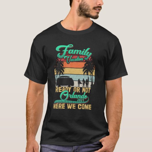 Family Vacation 2021 Orlando Florida Road Trip Bea T-shirt (Voorkant)