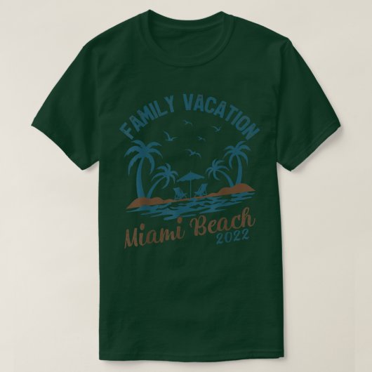 Family Vacation 2022 Palm Tree Florida Miami Beach T-shirt (Design voorkant)
