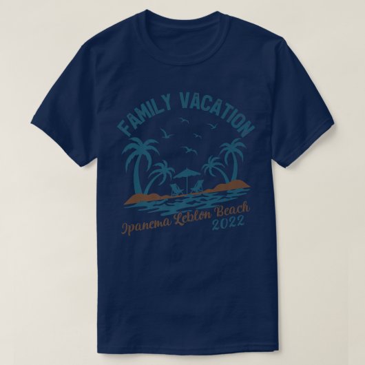 Family Vacation 2022 Palm Tree Ipanema Leblon Beac T-shirt (Design voorkant)