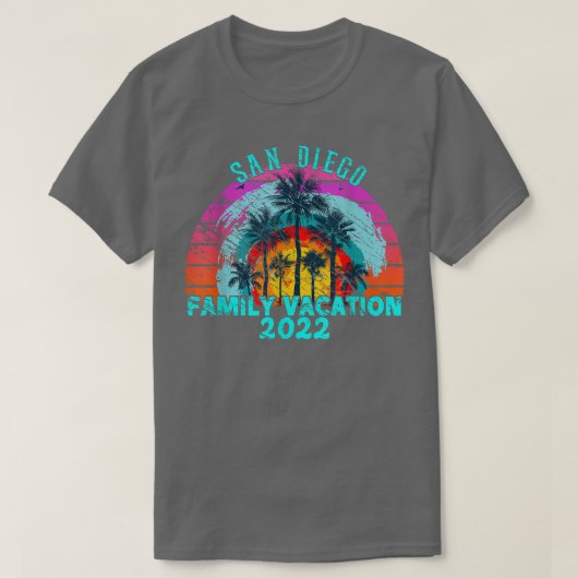 Family Vacation 2022 Retro San Diego Calif T-shirt (Design voorkant)