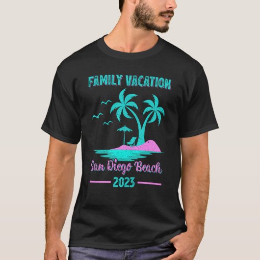 Family Vacation 2023 Palm Tree California San Dieg T-shirt (Voorkant)