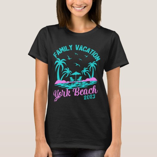 Family Vacation 2023 York Beach T-shirt (Voorkant)