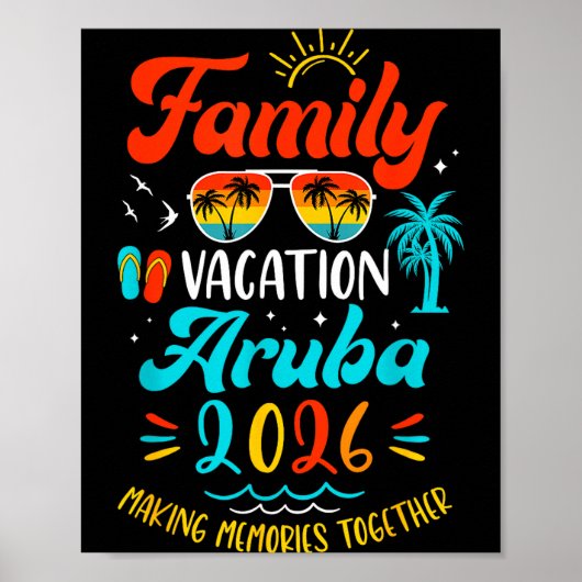 Family Vacation 2026 Aruba Matching Summer Vacatio Poster (Voorkant)