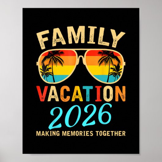Family Vacation 2026 Beach Matching Summer Vacatio Poster (Voorkant)