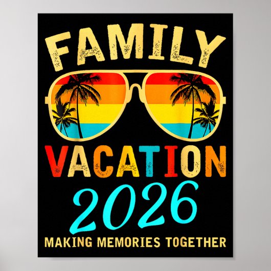 Family Vacation 2026 Beach Matching Summer Vacatio Poster (Voorkant)
