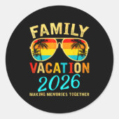 Family Vacation 2026 Beach Matching Summer Vacatio Ronde Sticker (Voorkant)