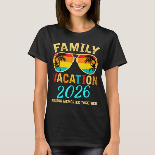 Family Vacation 2026 Beach Matching Summer Vacatio T-shirt (Voorkant)
