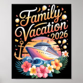 Family Vacation 2026 Cruise Adventure Crew Long Sl Poster (Voorkant)