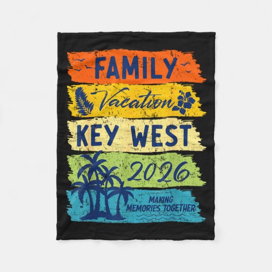 Family Vacation 2026 Key West Matching Summer Vaca Fleece Deken (Voorkant)