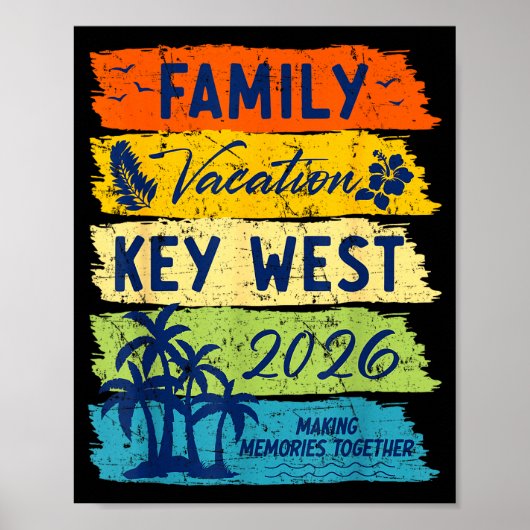 Family Vacation 2026 Key West Matching Summer Vaca Poster (Voorkant)