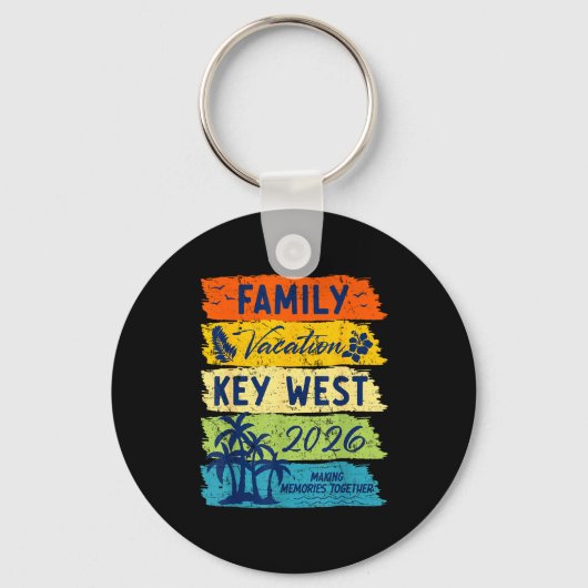 Family Vacation 2026 Key West Matching Summer Vaca Sleutelhanger (Voorkant)