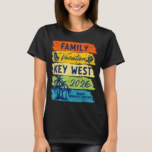 Family Vacation 2026 Key West Matching Summer Vaca T-shirt (Voorkant)