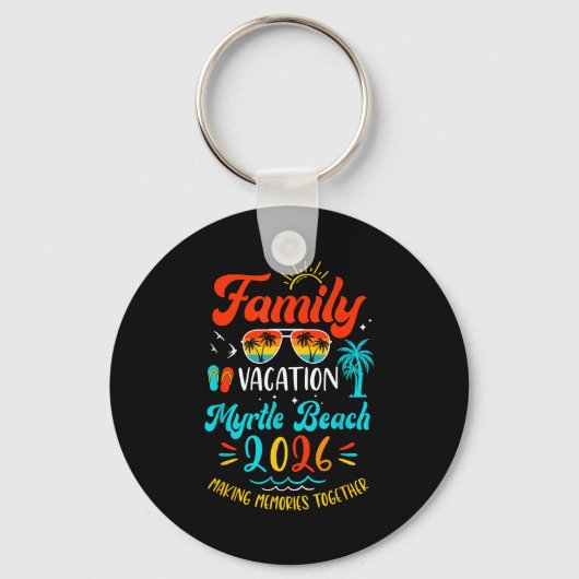 Family Vacation 2026 Myrtle Beach Matching Summer  Sleutelhanger (Voorkant)
