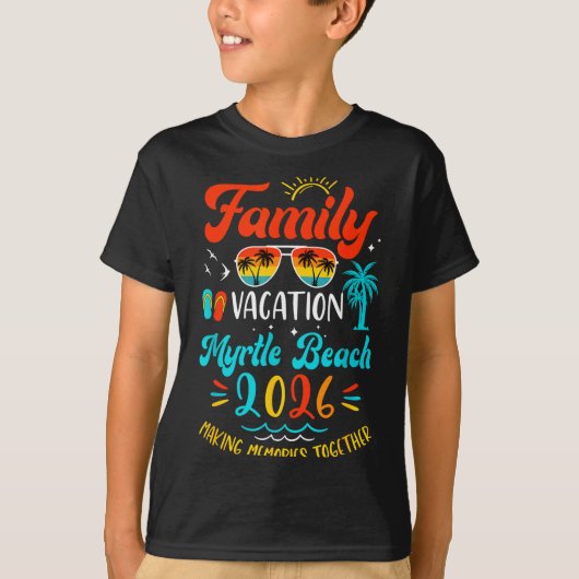 Family Vacation 2026 Myrtle Beach Matching Summer  T-shirt (Voorkant)