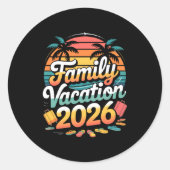 Family Vacation 2026 Sunset Travel Crew Long Sleev Ronde Sticker (Voorkant)