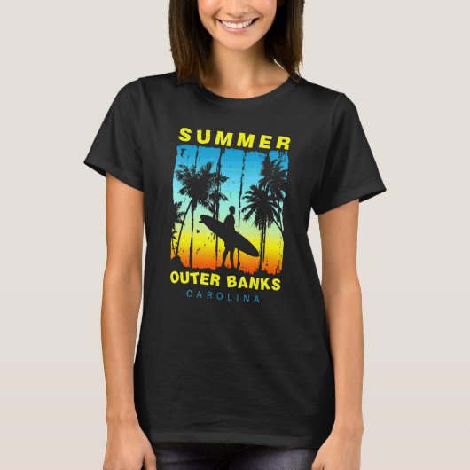 Family Vacation Carolina Outer Banks Sunset Beach T-shirt (Voorkant)