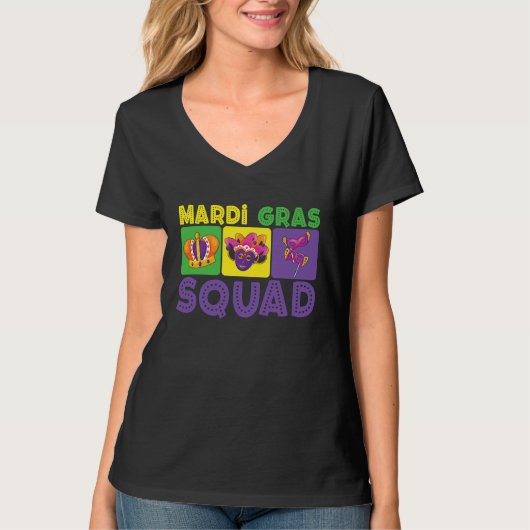 Family Vacation Couple Cute Mardi Gras Squad T-shirt (Voorkant)