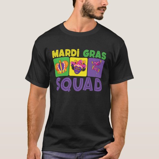 Family Vacation Couple Cute Mardi Gras Squad T-shirt (Voorkant)
