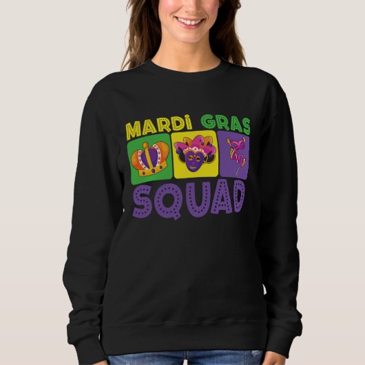 Family Vacation Couple Cute Mardi Gras Squad Trui (Voorkant)