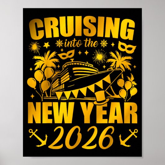 Family Vacation Cruise Ship 2026 New Year Party Cr Poster (Voorkant)