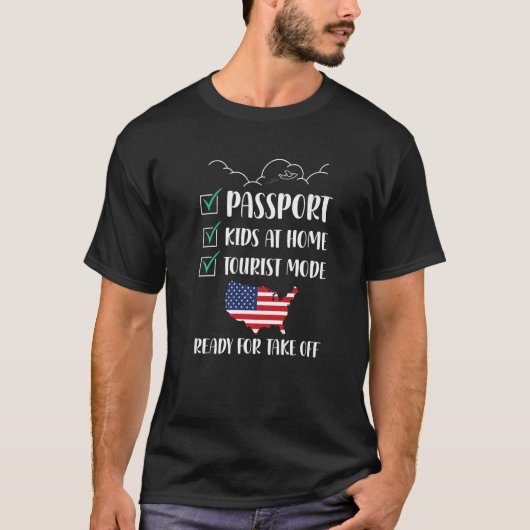 Family Vacation in America Design for US Tourist V T-shirt (Voorkant)