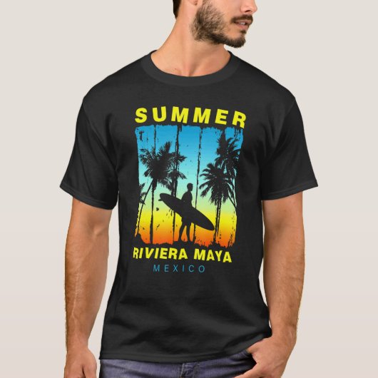 Family Vacation Mexico Riviera Maya Sunset Beach T-shirt (Voorkant)