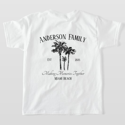Family vacation Palm Tree Retro Summer T-Shirt (Laag Achter)