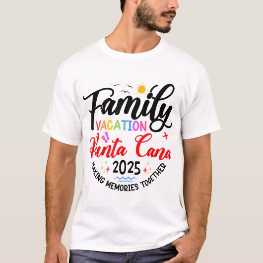 Family Vacation Punta Cana 2025 Matching Vacation  T-shirt (Voorkant)