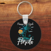 Family Vacation Retro Sunset Florida Panama City B Sleutelhanger (Voorkant)