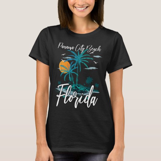 Family Vacation Retro Sunset Florida Panama City B T-shirt (Voorkant)