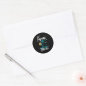 Family Vacation Retro Sunset Hawaii Kauai Ronde Sticker (Envelop)
