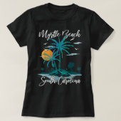 Family Vacation Retro Sunset South Carolina Myrtle T-shirt (Design voorkant)