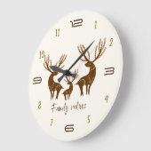 Family Values Deer Wall Clock Grote Klok (Hoek)