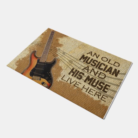 Family Welcome Mat, Guitar Lover Mat (Schuin)