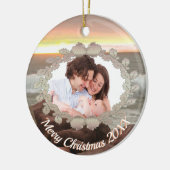 Family Wreath & Ocean 0893 Keramisch Ornament (Links)