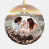 Family Wreath & Ocean 0893 Keramisch Ornament (Achterkant)