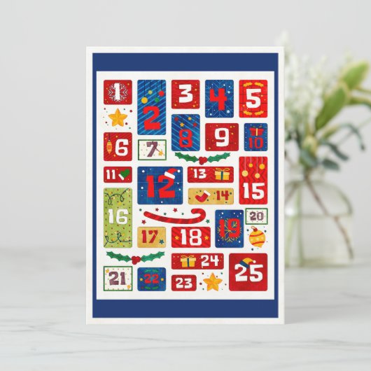 Family Xmas tellen kerstrecorder af Feestdagenkaart (Staand voorkant)